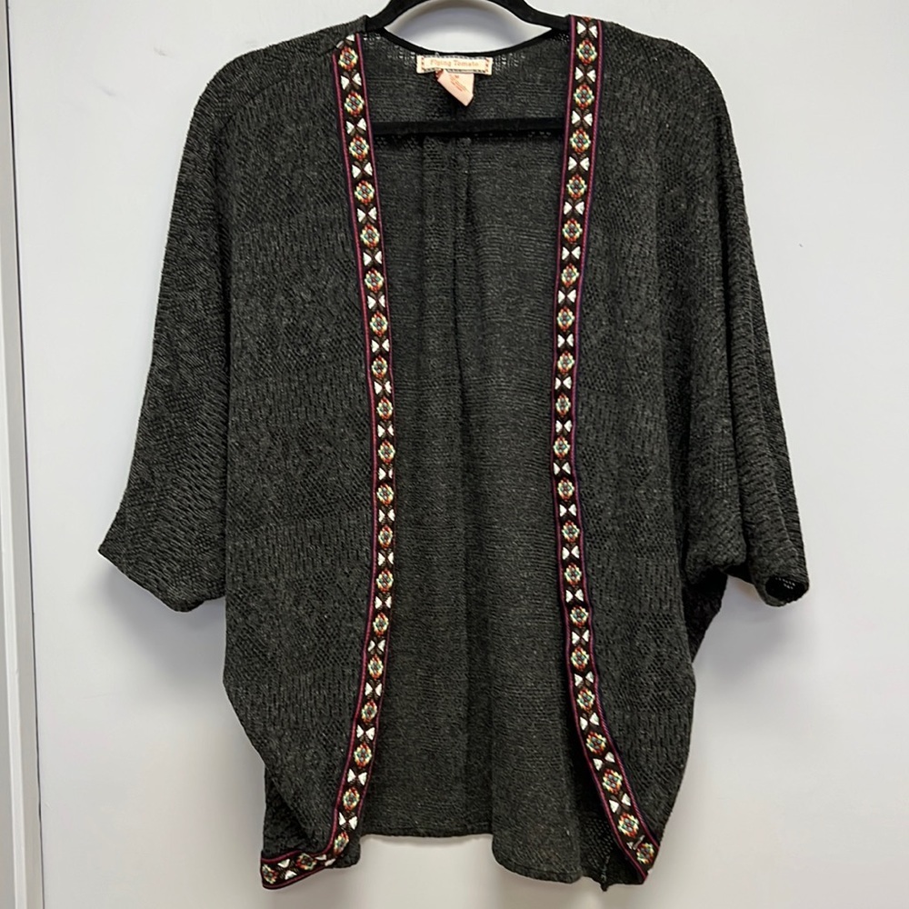 Flying Tomato Short Sleeve Open Front Cardigan